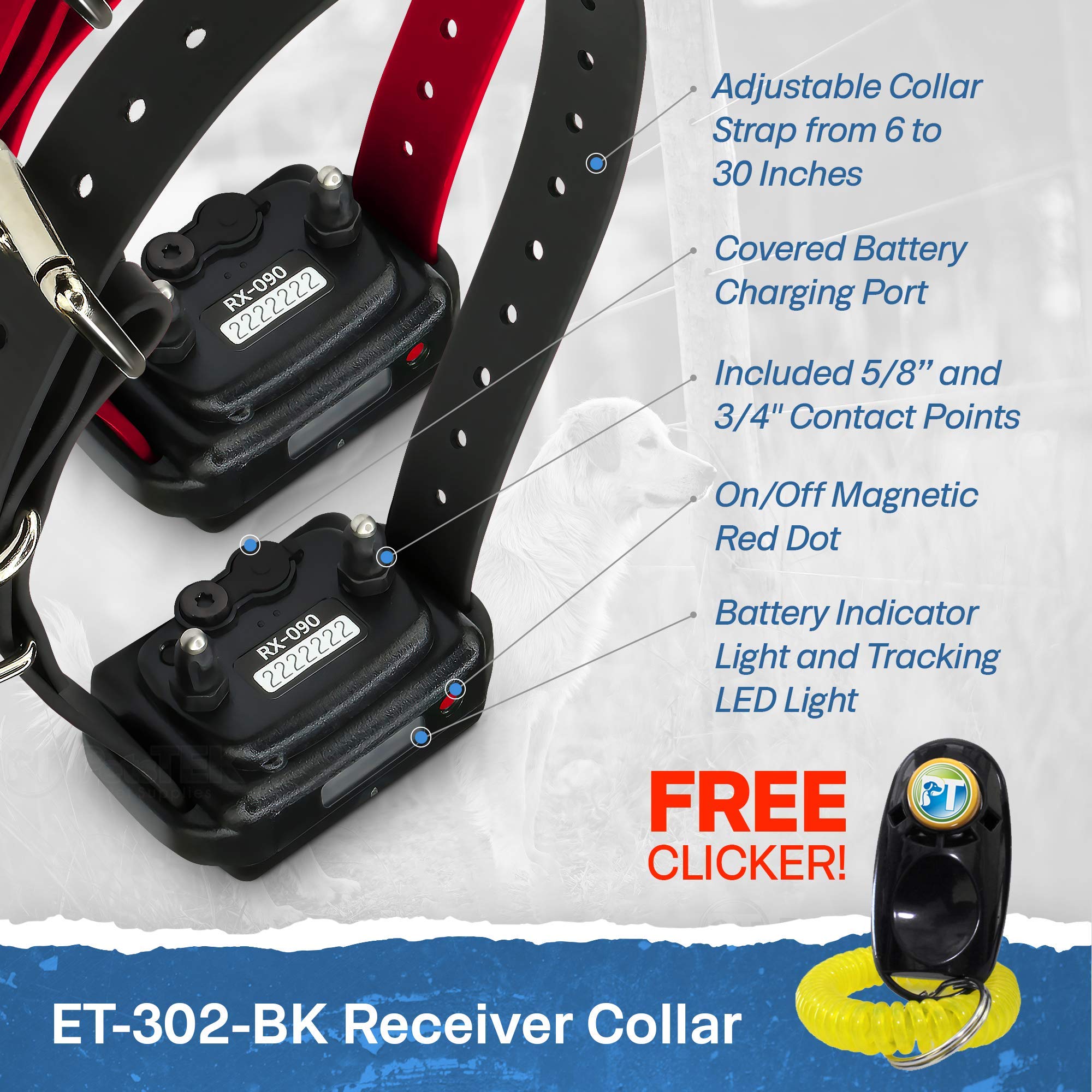 Educator Et-302 Bk - 1/2 Mile Rechargeable Dog Trainer Ecollar With Remote For Small, Medium, And Large Dogs By E-Collar Technol